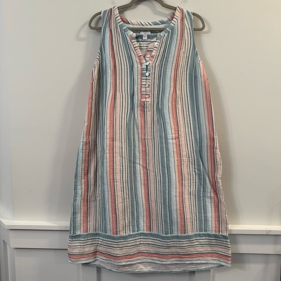 Women’s J. Jill Multicolor Striped tunic Dress size M tall - Picture 1 of 6